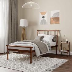 Cama Solteiro em Aço Begônia Cabecasa Madeiramadeira Cobre