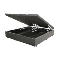 Base Box Baú King Bipartido Sintético Cinza 198x203x39