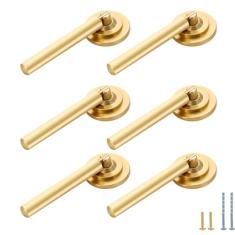 Evionlin Pacote com 6 puxadores pendentes de latão escovado sólido puxa alças de gota design de pendurar para armários gaveta porta móveis parafusos decorativos incluídos