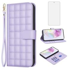 Asuwish Capa de telefone para Samsung Galaxy A35 5G capa carteira com protetor de tela de vidro temperado alça de pulso suporte para cartão de crédito capa flip celular couro PU A 35 35A A355G