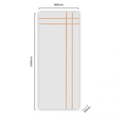 Kit com 3 Folhas de Porta Madeira Decorada 210x90cm Espessura 3,5cm Mantiqueira Mgm Branco