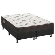 Cama Box Queen: Colchão Espuma Ortobom D45 Light + Base CRC Suede Gray