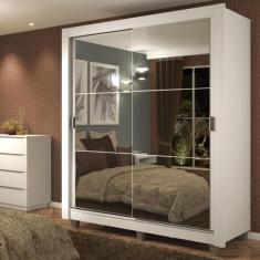 Guarda-Roupa Solteiro Madesa Dallas Plus 2 Portas de Correr de Espelho