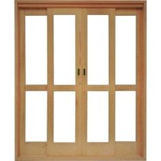 Porta de Correr Madeira 4 Folhas Madersilva 2,15mx1,60mx14cm