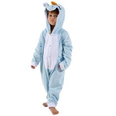 Pijama Unicórnio Infantil Fantasia Kigurumi Capuz Macacão de Dormir - 