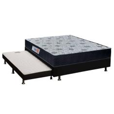 Cama Box C/Auxiliar Casal: Colchão Ortopédico Orthoflex Foggia Sogni + Base Black(138X188)