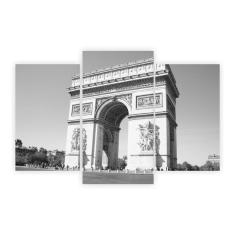 Kit 3 Quadros 1 Paisagem Arco Do Triunfo Cidades 75 X 50 Cm
