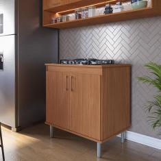 Balcão Para Cooktop de Cozinha 2 Portas Turim Para Cooktop 5 Bocas Movelove