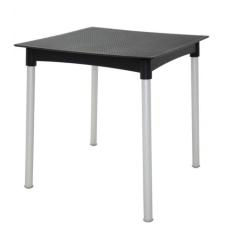 Mesa Tramontina Laura Rattan em Polipropileno Preto com Pernas de Alum