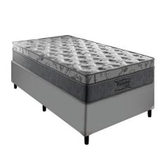 Conjunto Cama Box Solteiro Cinza Palermo Molas Ensacadas - Portobel