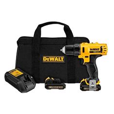 DEWALT Parafusadeira e Furadeira de 3/8 Pol. (10mm) com 2 Baterias 12V Ion-Lítio 2.0Ah Bolsa e Carregador Bivolt DCD710D2