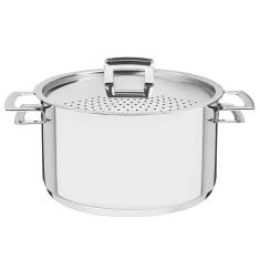 Espagueteira Tramontina Brava 24 cm 6,1 L em Aço inox com Fundo Triplo Tampa e Alças 62417240