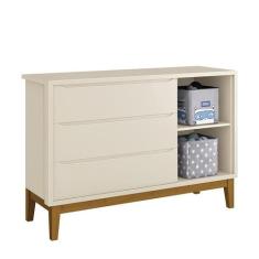 Jogo de Quarto Infantil Guarda Roupa 3 Portas e Cômoda 1 Porta Classic