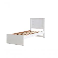 Cama Solteiro Barcelona Branco E Preto