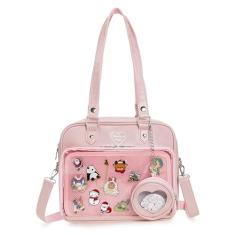 ZAROXOXS Bolsa Ita Bag Bolsas de Ombro Kawaii Quadradas com Inserção Anime Pins Display, Rosa