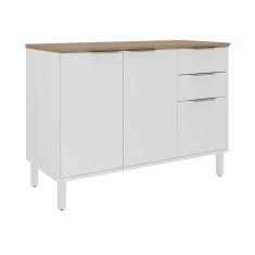 Balcão Itatiaia Branco Renova com 3 Portas e 2 Gavetas