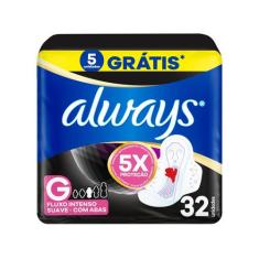 Absorvente Always Tamanho G Fluxo Intenso com Abas 5 Grátis com 32 Uni