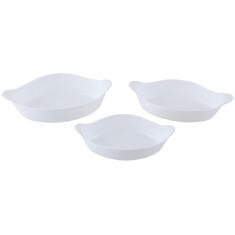 Conjunto de Assadeiras de Vidro Marinex - Opaline 3 Peças, Branco