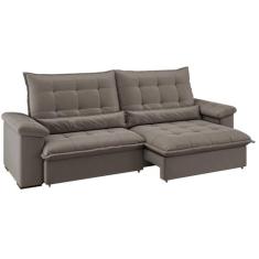 Sofá 4 Lugares Retrátil Reclinável Suede Veludo Molas Ensacadas Módena