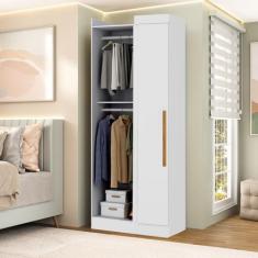 Guarda Roupa Canto Reto 1 Porta Paris Branco - Espresso Móveis