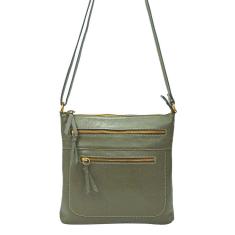 Bolsa Feminina Couro Legítimo Transversal Média Alça Comprida Ajuste Tamanho Madamix