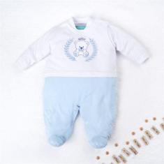 Macacão Bebê Menino Ursinho Realeza Azul Rn Grão De Gente