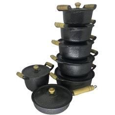 Conjunto Panelas, Frigideira e Caldeirão Aluminio Craqueado