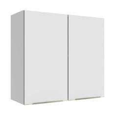Armário Aéreo 70 cm 2 Portas Branco/Branco Veludo Lux Madesa