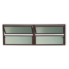 Janela de Aluminio Basculante 2 Seções Plus Vidro Boreal 40cm x 120cm Brimak Corten
