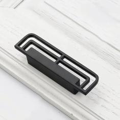 Lidar com latão maciço preto ouro puxadores vintage 96 mm maçanetas de porta de armário antigo para puxadores de gaveta de móveis, preto, 64 mm