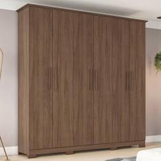 Guarda Roupa Casal 6 Portas 3 Gavetas Cover Castanho Hp