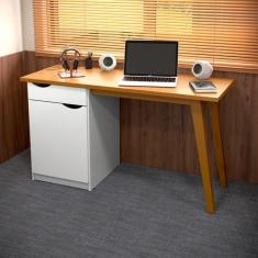 Escrivaninha Prism 1 PT 1 GV Branca e Cinamomo
