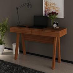 Escrivaninha 2 Gavetas Me 4128 Tecno Mobili Amendoa