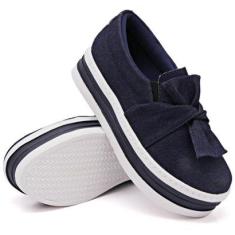 Tênis Feminino Slip On Moda Casual Calce Fácil Linha Conforto Moderno Tendência Escola Trabalho-Feminino