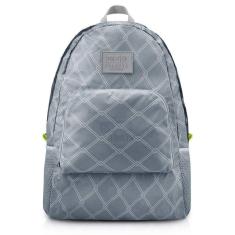 Mochila Dobrável Para Viagem Estampa Listrada Jacki Design Cinza