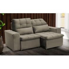 Sofá Retrátil e Reclinável 150 cm Classic Veludo Marrom - Chamby Móvei