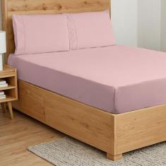 Kit lençol casal king ponto palito 400 fios com elástico 3 peças - Bru