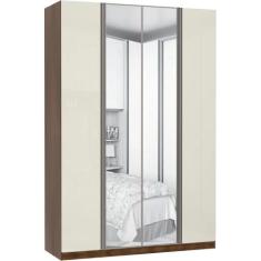 Guarda Roupa Solteiro 4 Portas 3 Gavetas Prime Plus Alumínio com Espel