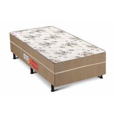 Cama Box Conjugado Solteiro: Colchão Ortopédico UniPremium Class Bege/Marrom (88x188x40) - Polar