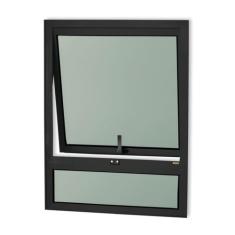 Janela de Alumínio Maxim-ar com Bandeira 80x60cm Vidro Mini Boreal Con