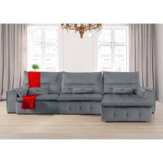 Sofá Fusion 3.60m Elétrico com USB e Vibro Massagem - Sofisticato, chu