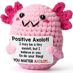 Presente de apoio emocional feito à mão em crochê Axolotl de pelúcia