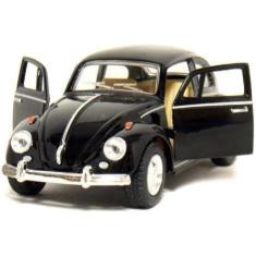 Miniatura Coleção Fusca Preto 1967  Clássico Escala 1/32 - Kinsmart