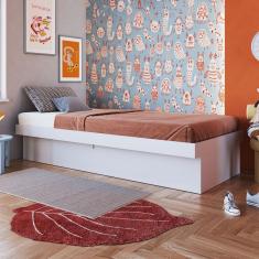 Cama de Solteiro Bogotá com Baú Branco - Art In Móveis