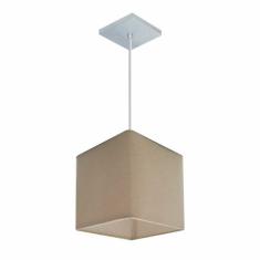 Lustre Pendente Quadrado Vivare Md-4224 C pula Em Tecido 16/1