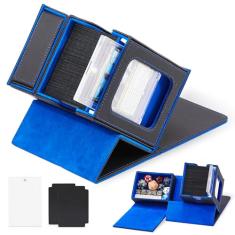 Zettokete Caixa de baralho MTG Commander com bandeja de dados - serve para mais de 100 cartas de manga dupla - Expositor de Commander - Caixa de baralho para Magic, TCG - Preto/Azul