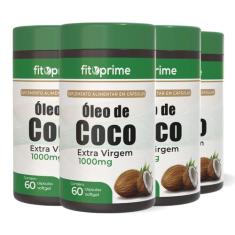 Kit 4 Óleo de Coco Extra Virgem 1000mg 60 Cápsulas Fitoprime