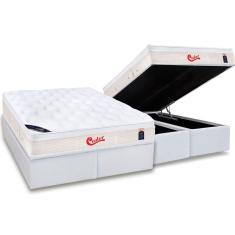 Cama Box Baú King: Colchão Molas Castor Pocket Gold Star Vitagel + Base CRC Courano White(193x203)