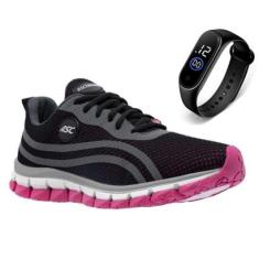 Tenis Feminino Esportivo Caminhada Leve Academia Cross Conforto + Relógio LG21-Feminino