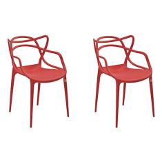 Kit 2 Cadeiras Decorativas Sala e Cozinha Feliti (PP) Vermelha - Gran Belo